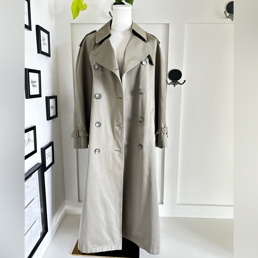 Vintage London Fog Trench Coat Khaki Classic Double Breasted - Picture 2 of 8